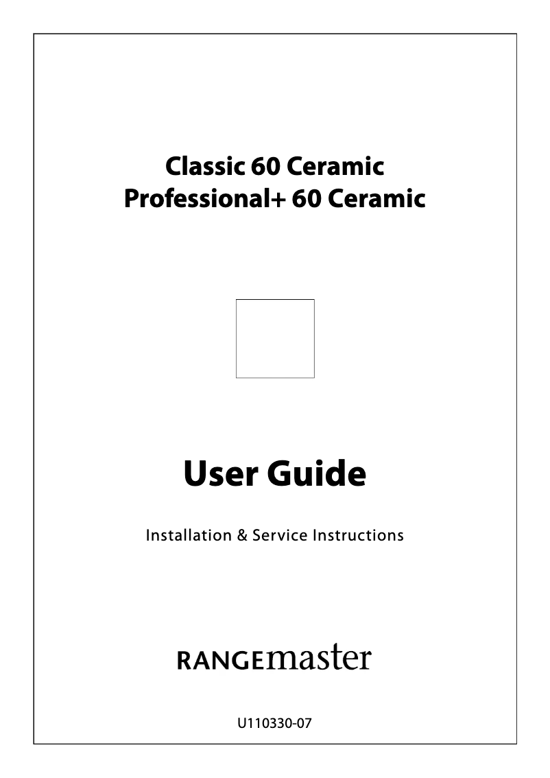 Page 1 de la notice Manuel utilisateur Rangemaster CLAS60ECCR/C