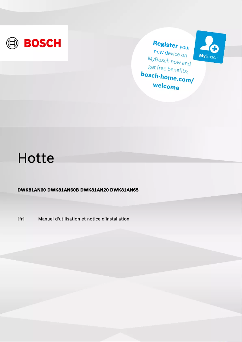 Page 1 de la notice Manuel utilisateur Bosch DWK81AN60