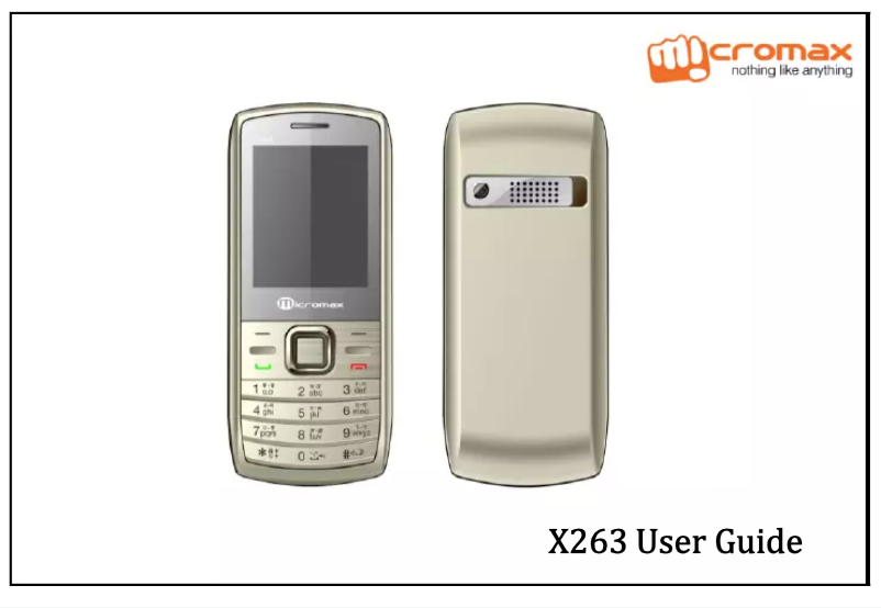 Page n°1 - Manuel utilisateur Micromax X263