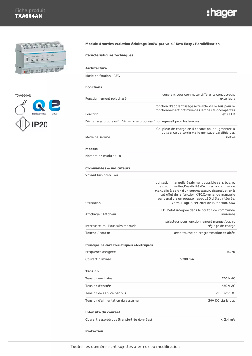 Image de la première page du manuel de l'appareil TXA664AN