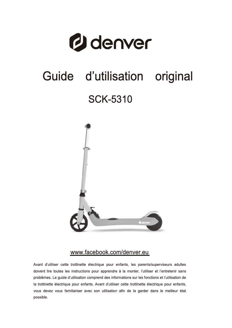 Página 1 del manual Manual de usuario Denver SCK-5310