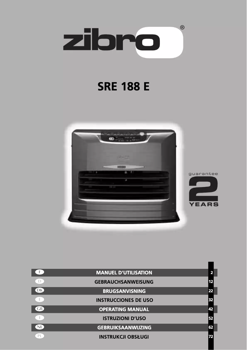 Image de la première page du manuel de l'appareil SRE 188 E