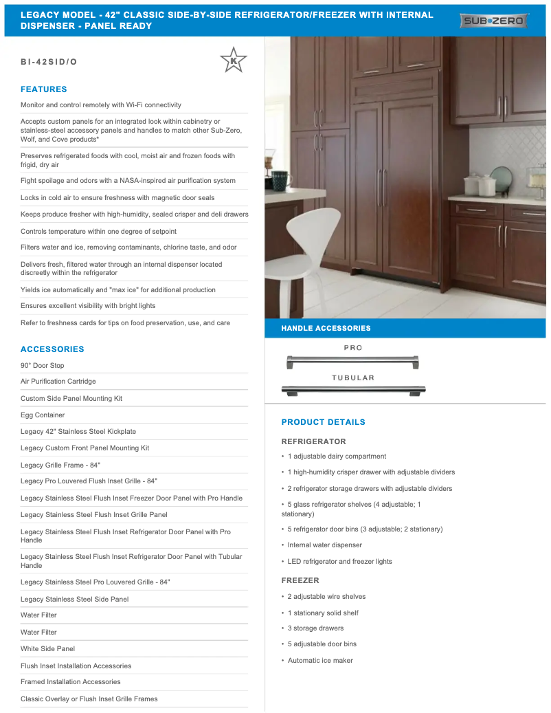 Page 1 de la notice Manuel utilisateur Sub-Zero BI-42SIO