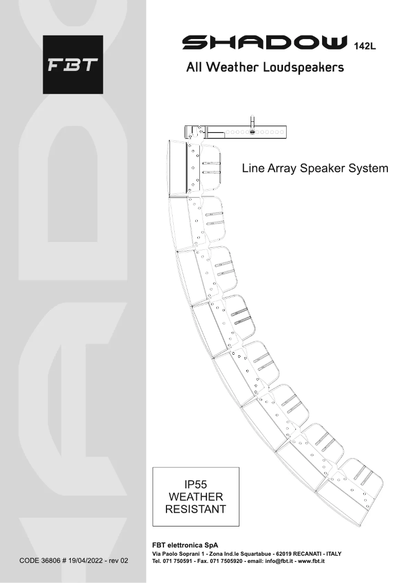 Page 1 de la notice Manuel utilisateur FBT SHADOW 142L