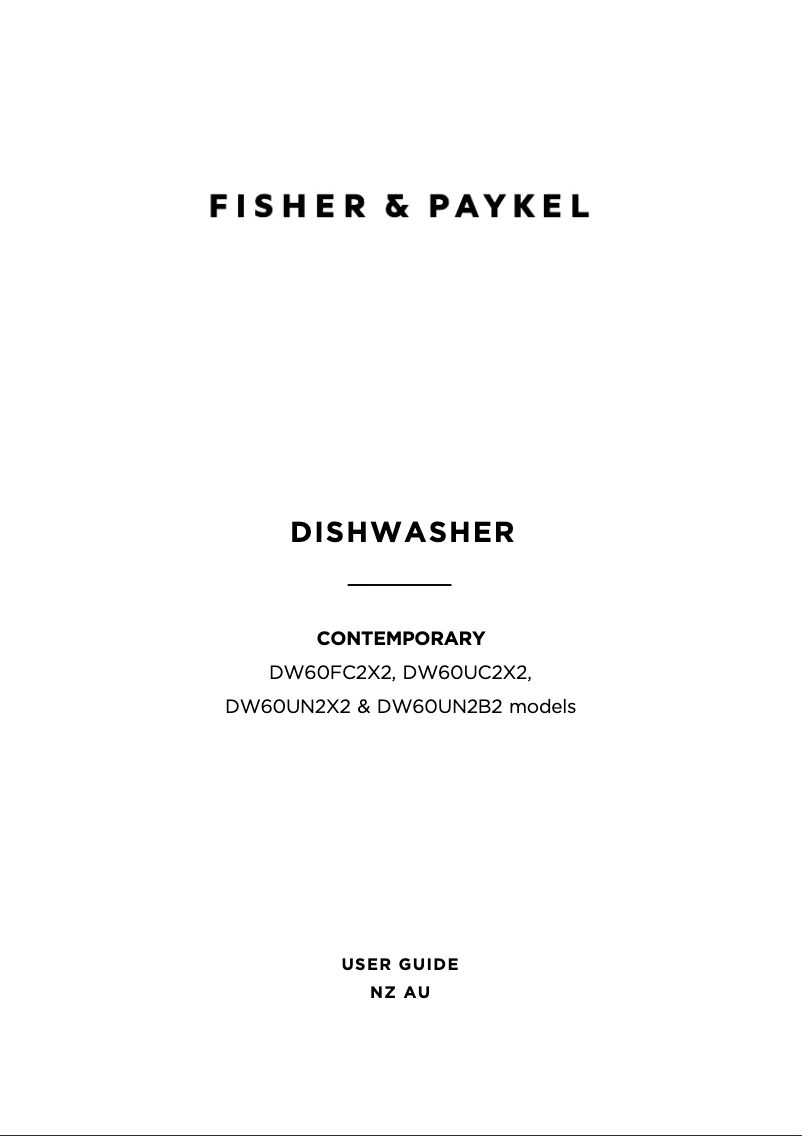 Page n°1 - Manuel utilisateur Fisher & Paykel DW60UN2X2