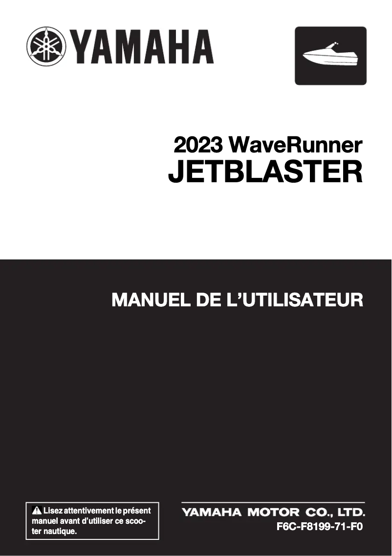 Image de la première page du manuel de l'appareil WaveRunner JetBlaster (2023)