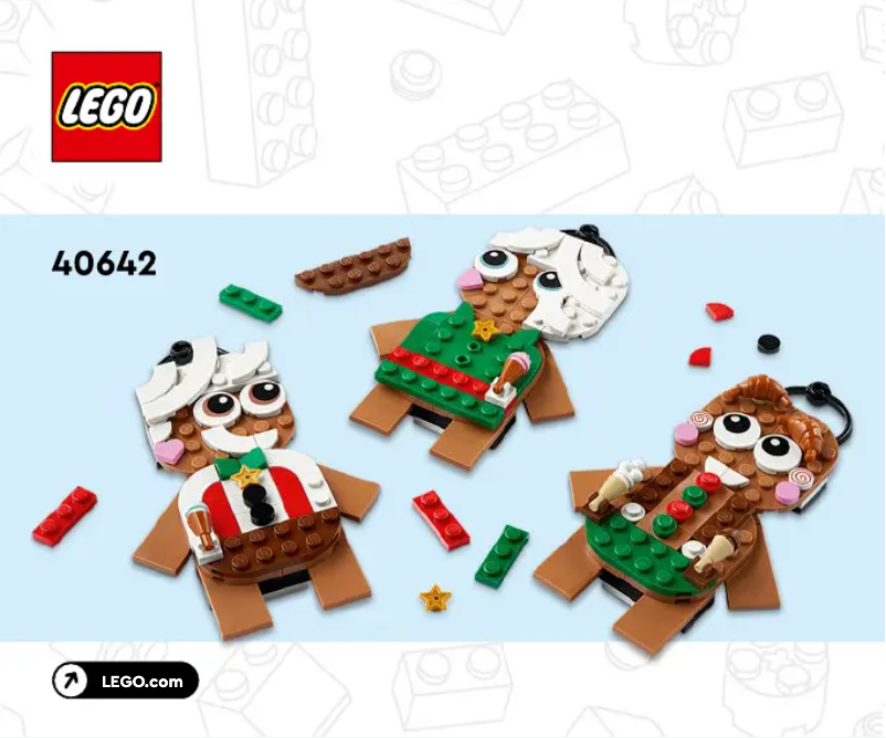 Page 1 de la notice Consignes visuelles Lego Gingerbread Ornaments 40642