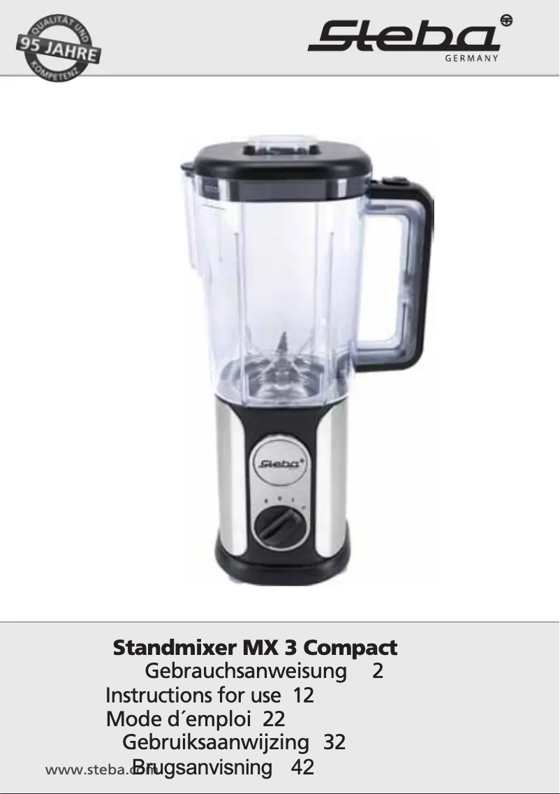 Page n°1 - Manuel utilisateur Steba MX 3 Compact