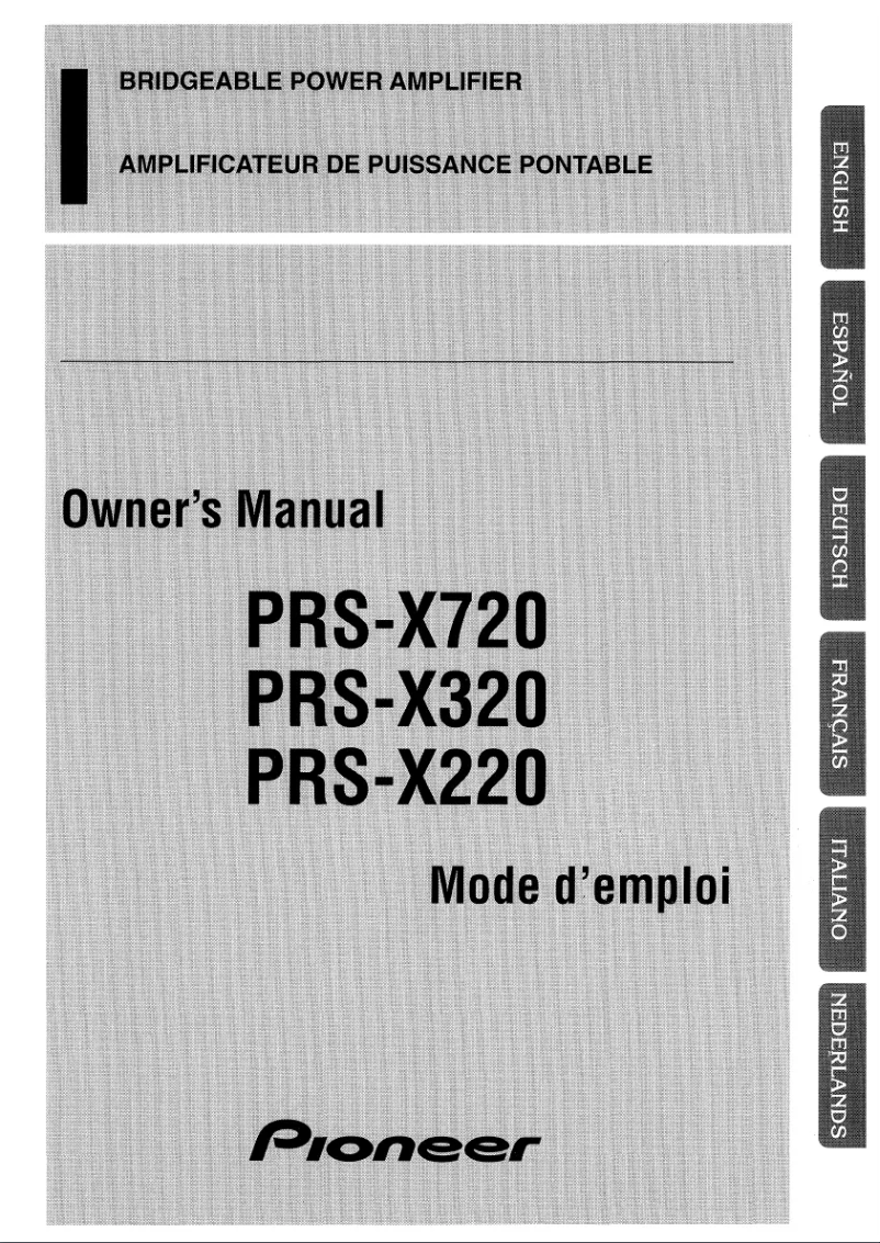 Page n°1 - Manuel utilisateur Pioneer PRS-X220