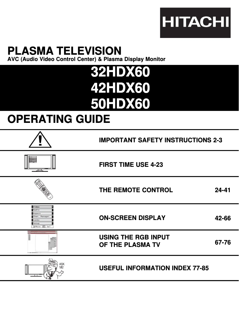 Image de la première page du manuel de l'appareil 50HDX60