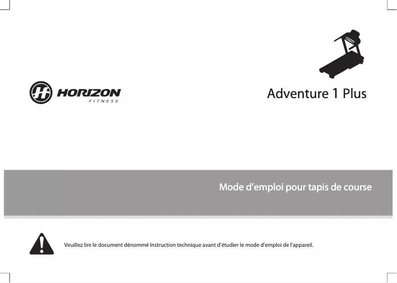 Page 1 de la notice Manuel utilisateur Horizon Fitness Adventure 1 Plus