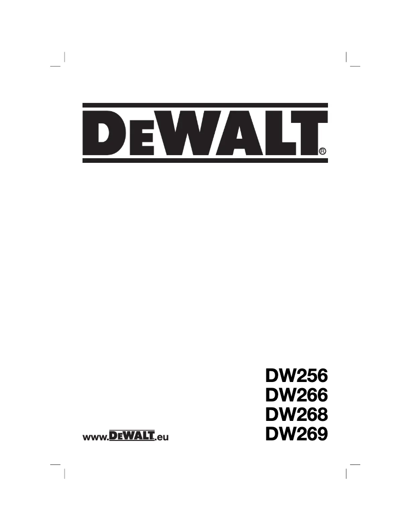 Page n°1 - Manuel utilisateur DeWalt DW256