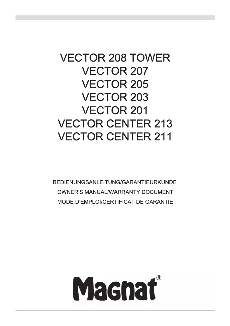 Image de la première page du manuel de l'appareil Vector 202F