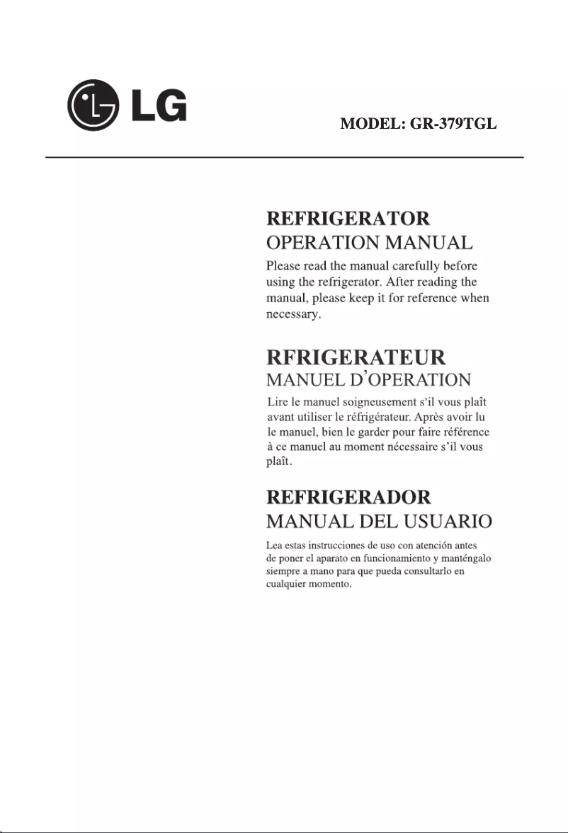 Page n°1 - Manuel utilisateur LG GR-379TGL