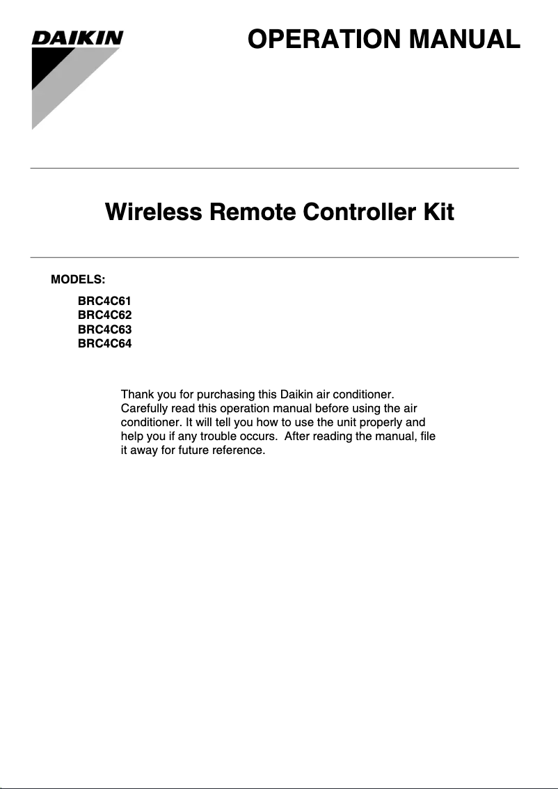 Image de la première page du manuel de l'appareil BRC4C62