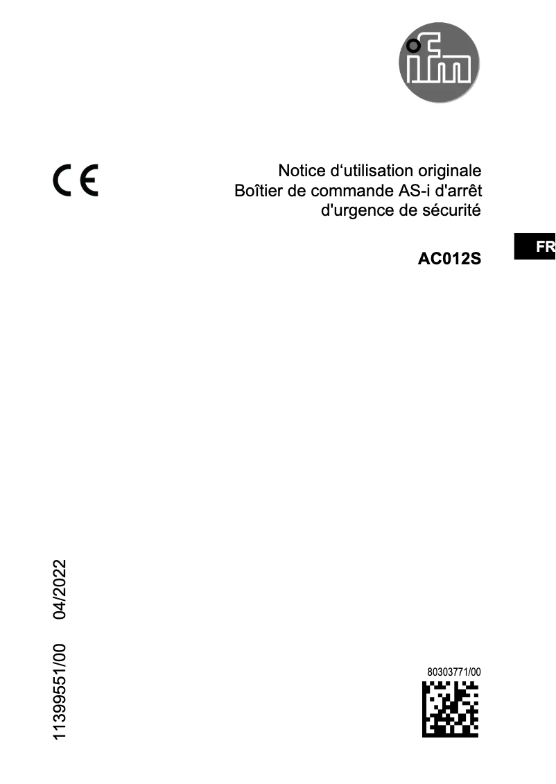 Image de la première page du manuel de l'appareil AC012S