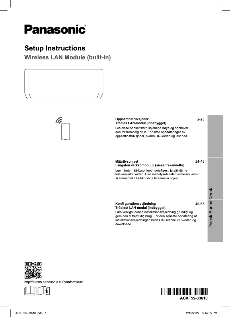 Page 1 de la notice Manuel utilisateur Panasonic CS-Z50YKEA
