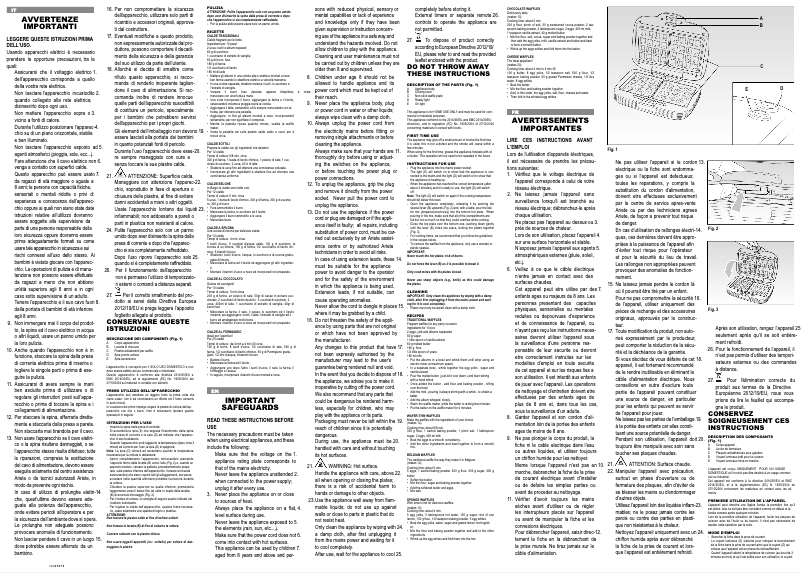 Page 1 de la notice Manuel utilisateur Ariete Waffle Maker Party Time 1973