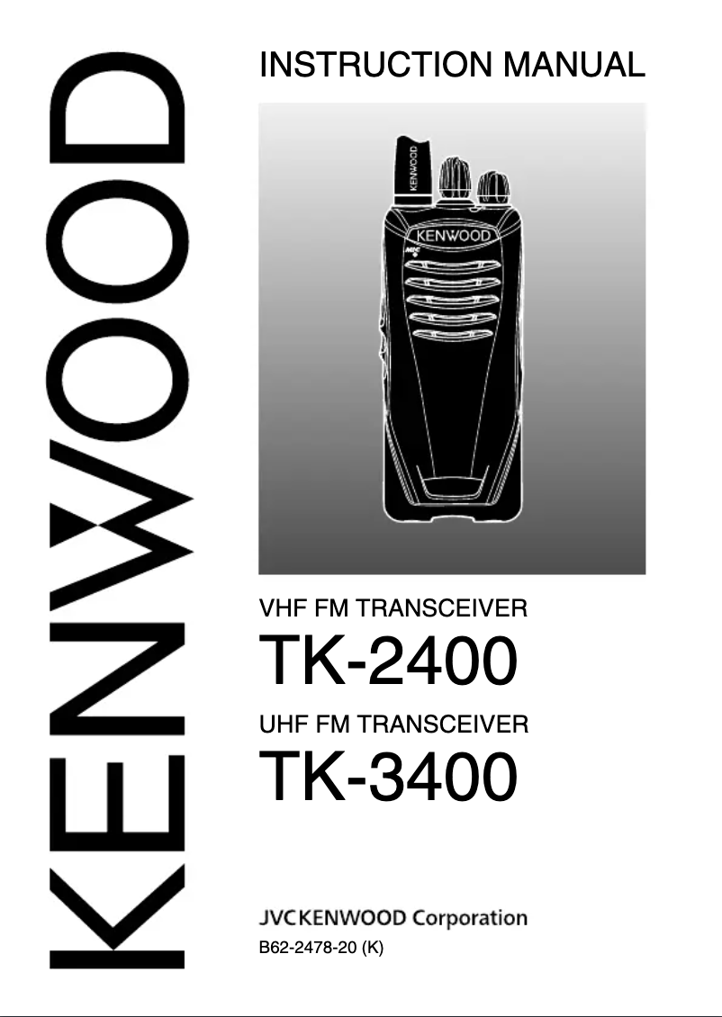 Page 1 of the manual User Manual Kenwood TK-2400