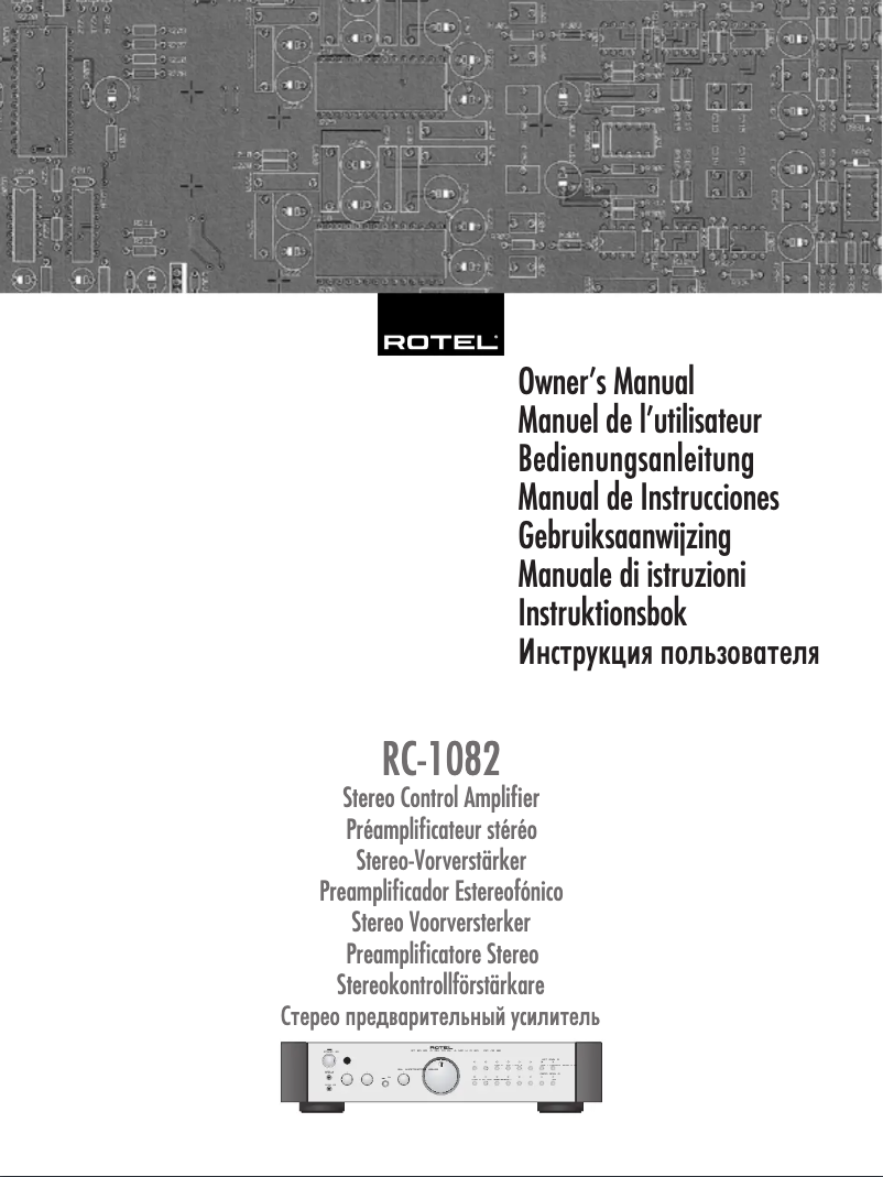 Image de la première page du manuel de l'appareil RC-1082