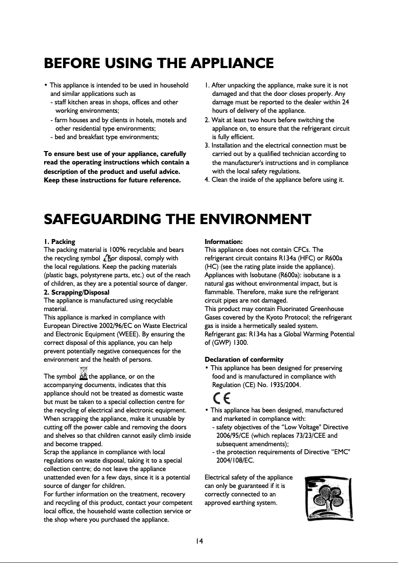 Page 1 de la notice Manuel utilisateur Bauknecht KRIE 3004/1/A+