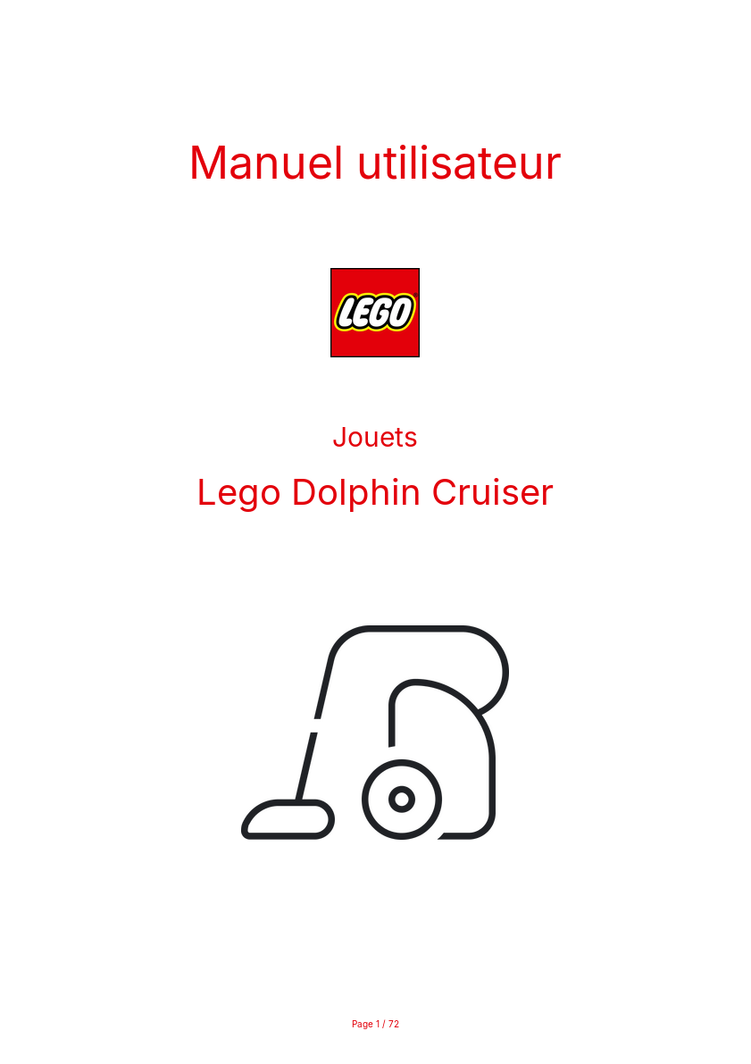 Page n°1 - Manuel utilisateur Lego Dolphin Cruiser