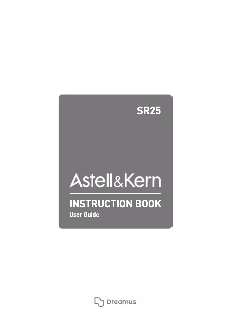 Page 1 de la notice Manuel utilisateur Astell&Kern SR25