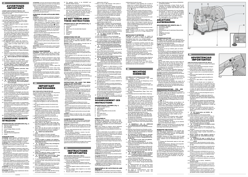 Page n°1 - Manuel utilisateur Ariete SL2050