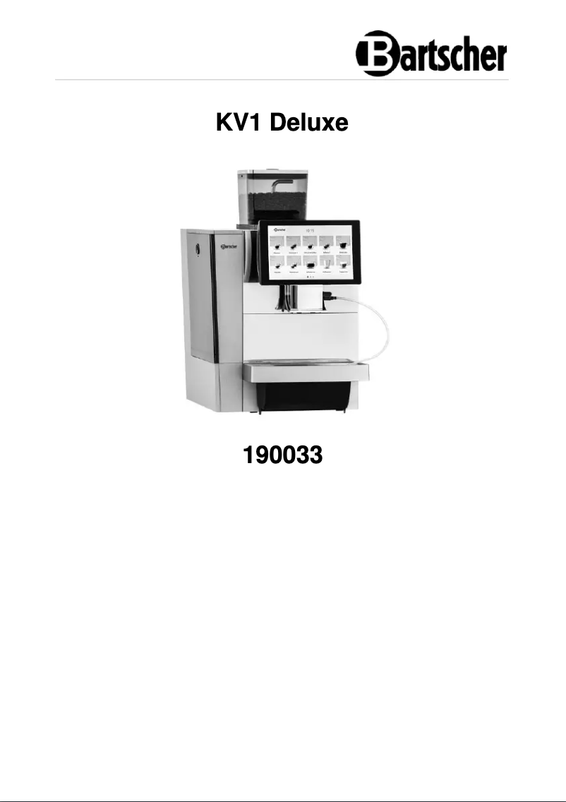 Page n°1 - Manuel utilisateur Bartscher KV1 Deluxe