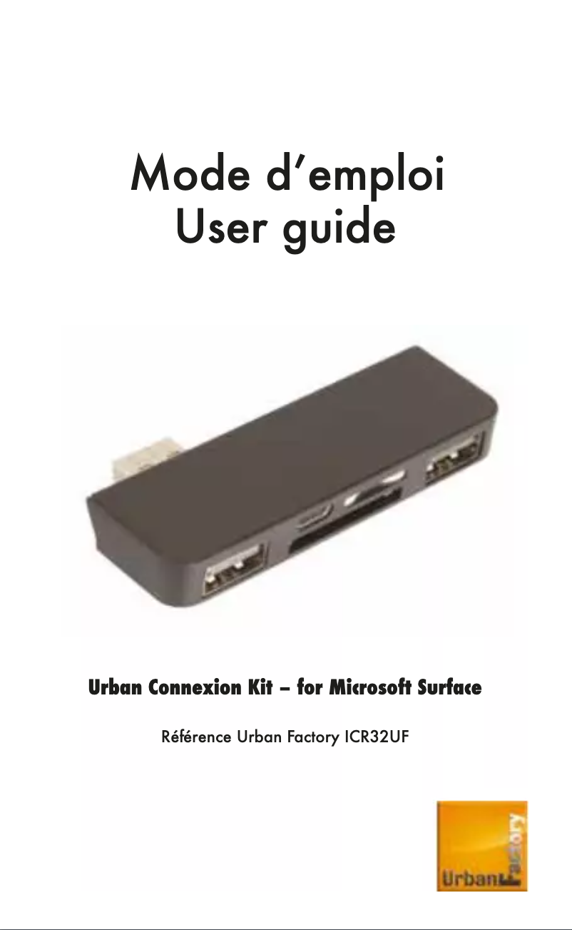 Page n°1 - Manuel utilisateur Urban Factory ICR32UF