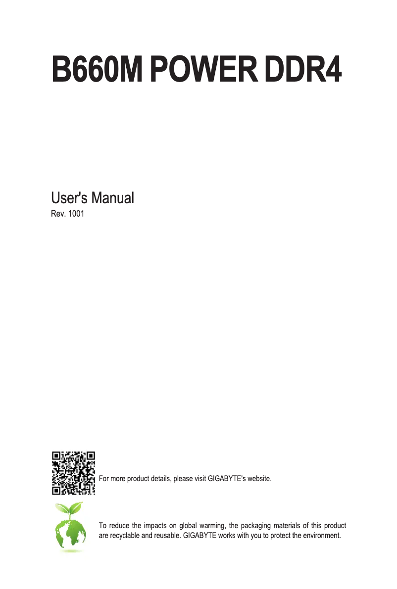 Image de la première page du manuel de l'appareil B660M POWER DDR4