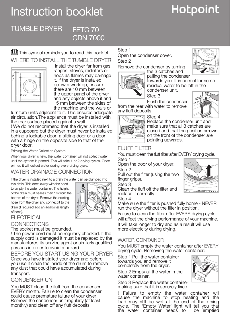 Image de la première page du manuel de l'appareil FETC70BP