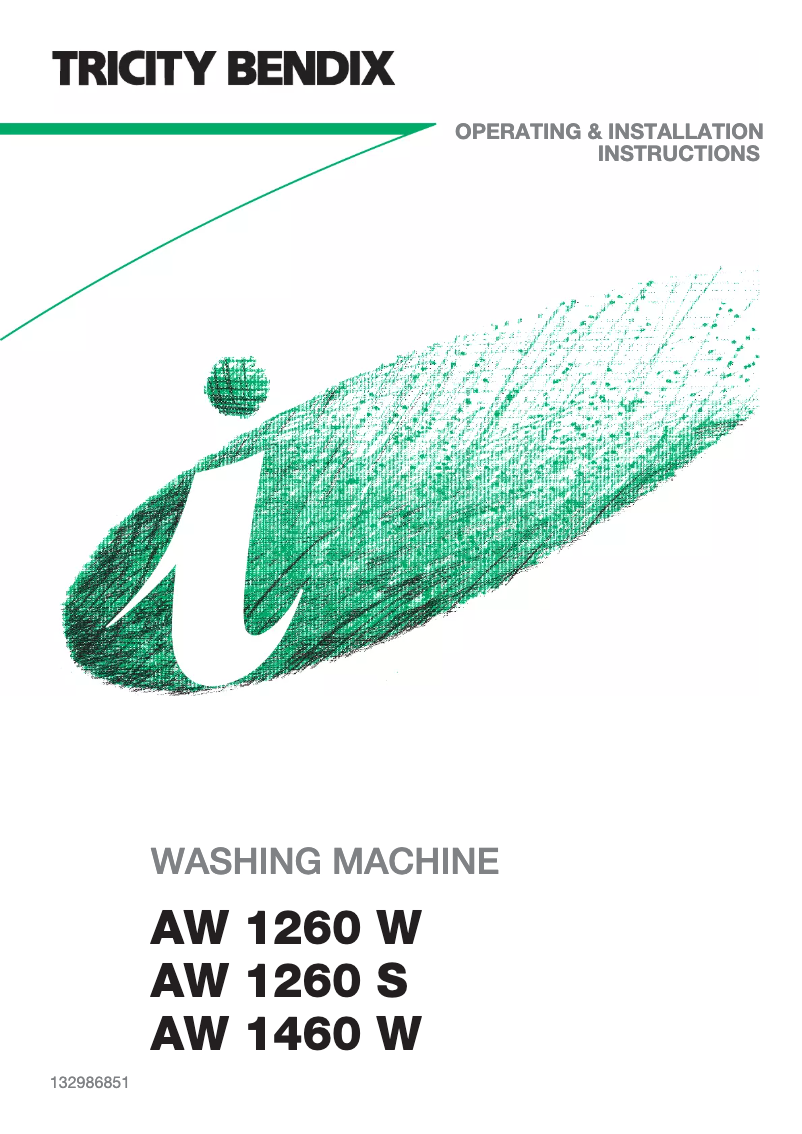 Page n°1 - Manuel utilisateur Tricity Bendix AW1460W