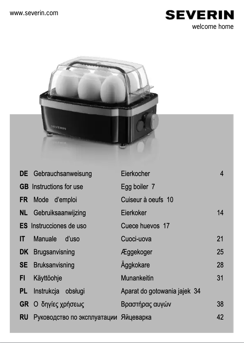 Page 1 de la notice Manuel utilisateur Severin EK 3156