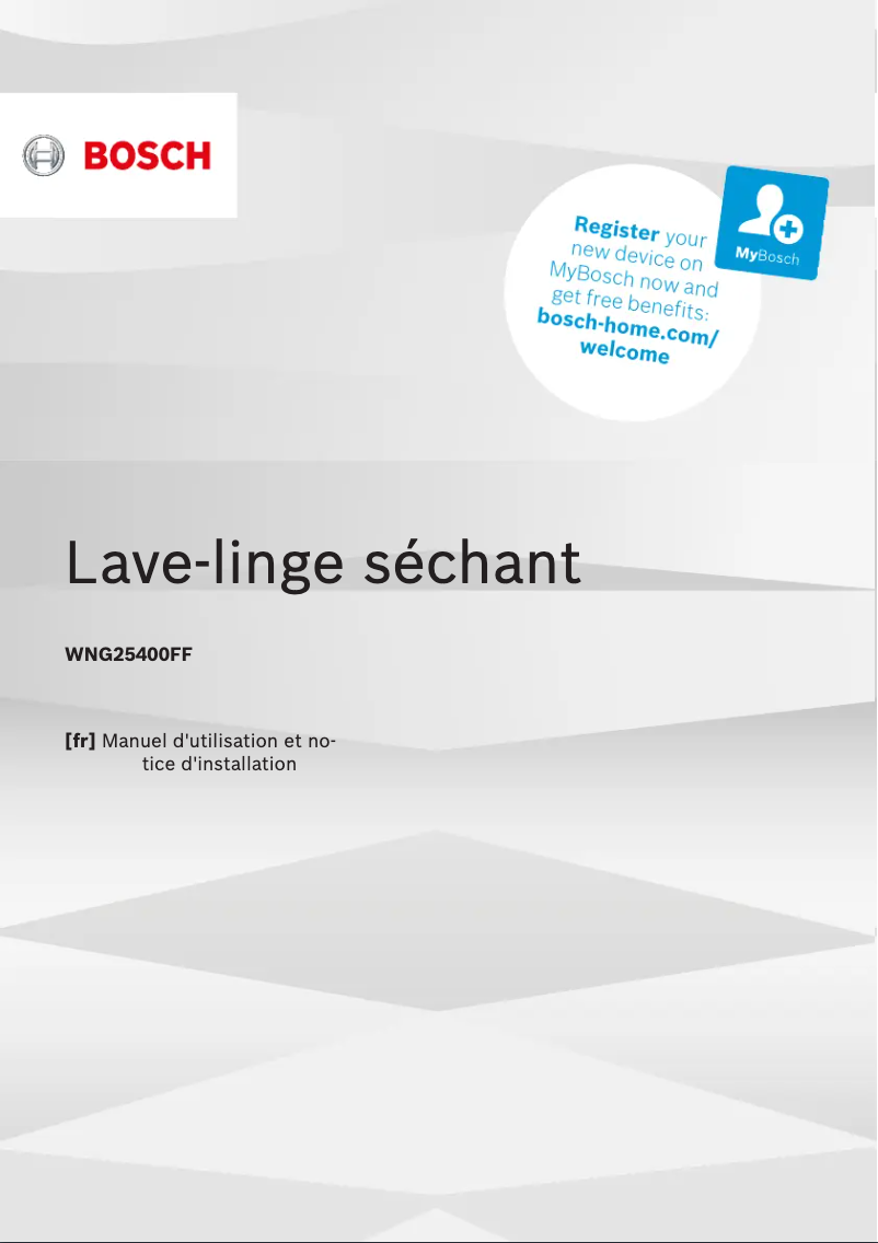 Page n°1 - Manuel utilisateur Bosch WNG25400FF