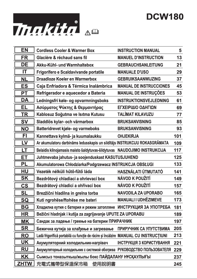 Page n°1 - Manuel utilisateur Makita DCW180Z