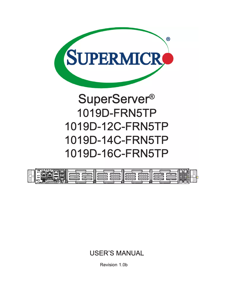 Page 1 de la notice Manuel utilisateur Supermicro SuperServer 1019D-14C-FRN5TP