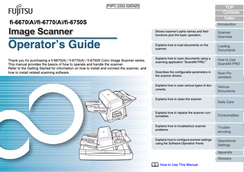 Page 1 de la notice Manuel utilisateur Fujitsu Siemens Fi-6750S