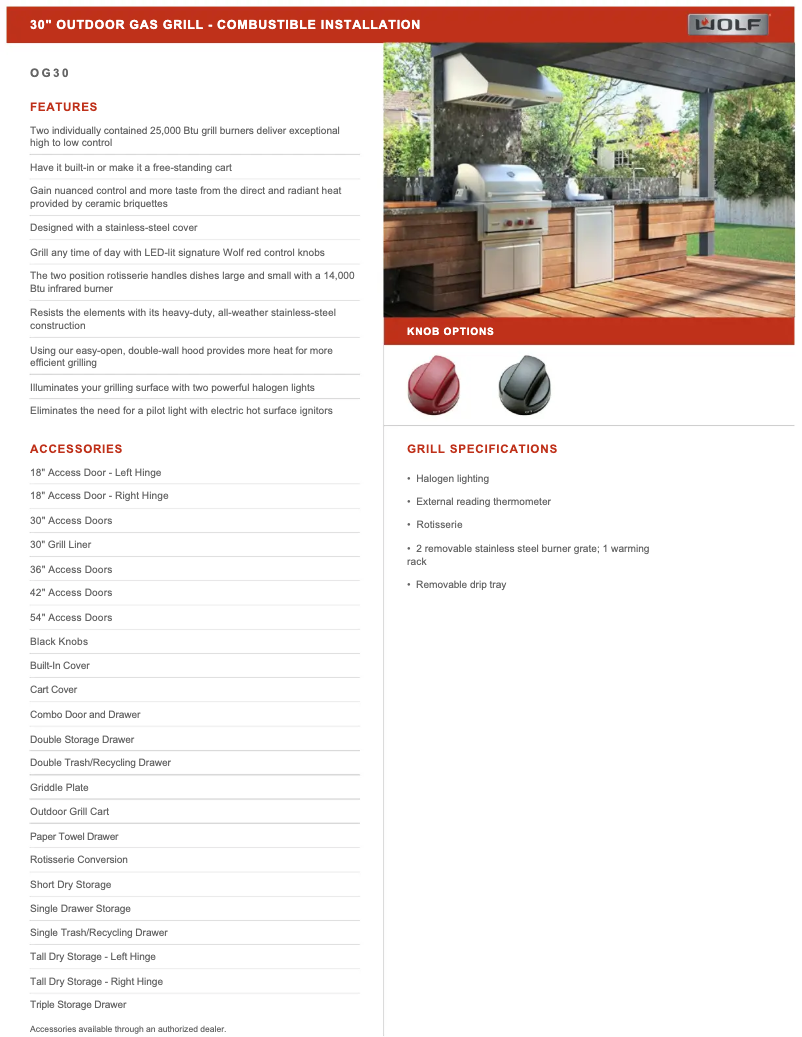 Page 1 de la notice Manuel utilisateur Wolf OG30