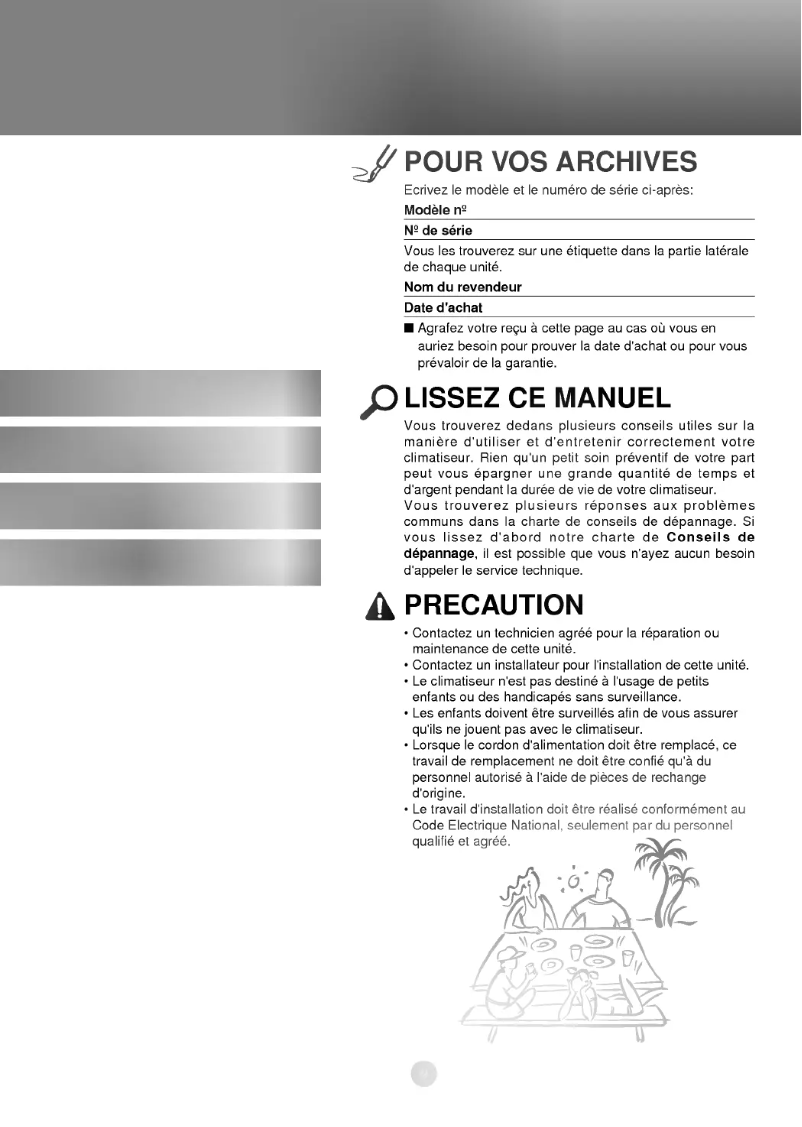 Image de la première page du manuel de l'appareil LWC051JGAA0