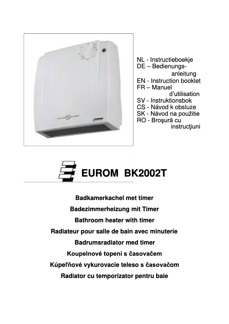 Image de la première page du manuel de l'appareil BK2002T