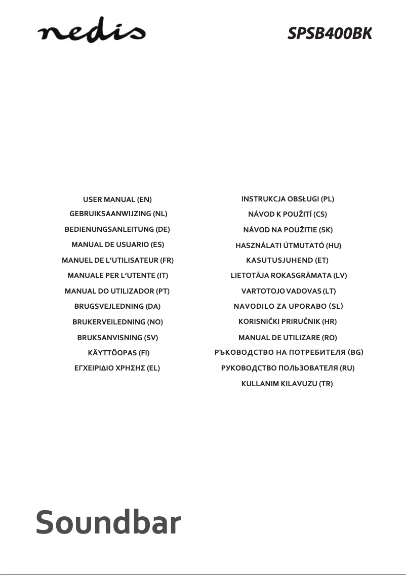 Page n°1 - Manuel utilisateur Nedis SPSB400BK