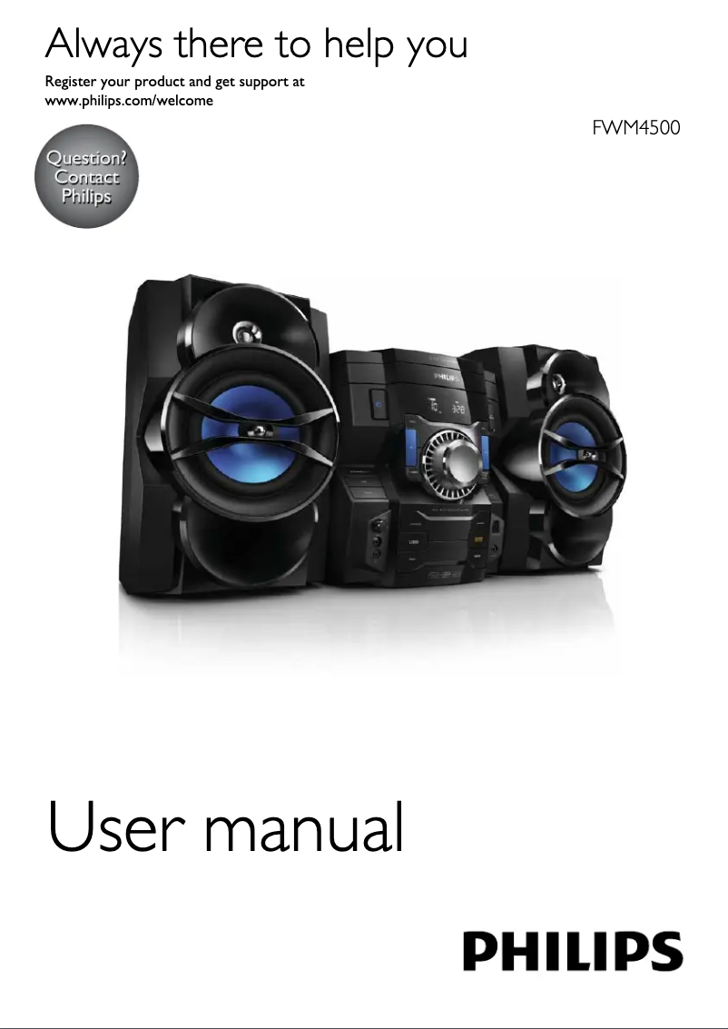 Page n°1 - Manuel utilisateur Philips FWM4500X