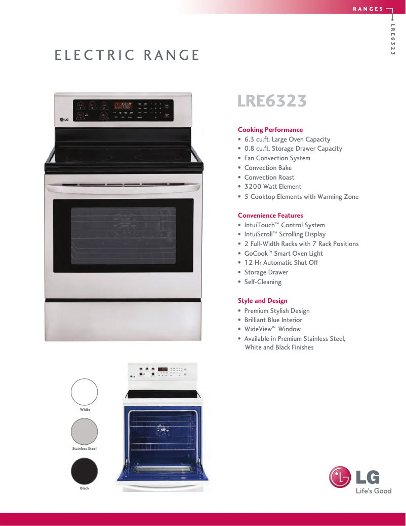 Image de la première page du manuel de l'appareil LRE6323SW