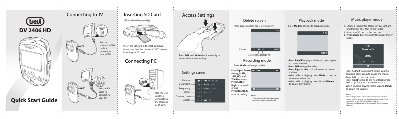 Image de la première page du manuel de l'appareil DV 2406 HD