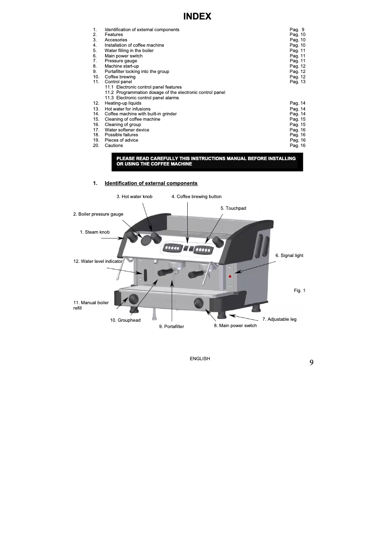 Page n°1 - Manuel utilisateur Expobar Ruggero 2 GR Compact