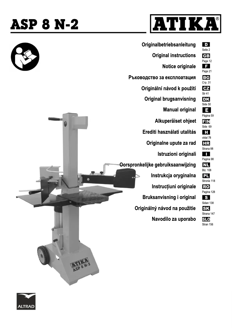 Page 1 de la notice Manuel utilisateur ATIKA ASP 8 N-2