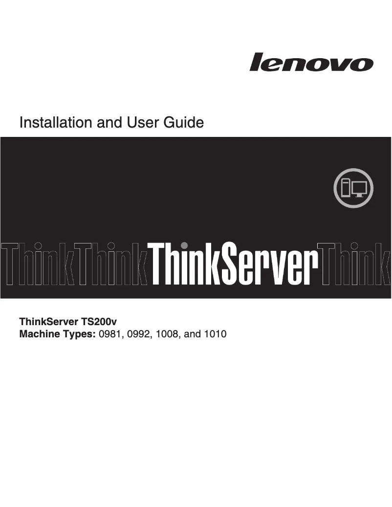Page 1 de la notice Manuel utilisateur Lenovo ThinkServer TS200v