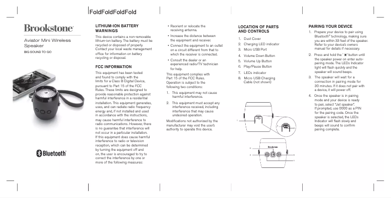 Page 1 de la notice Manuel utilisateur Brookstone Aviator
