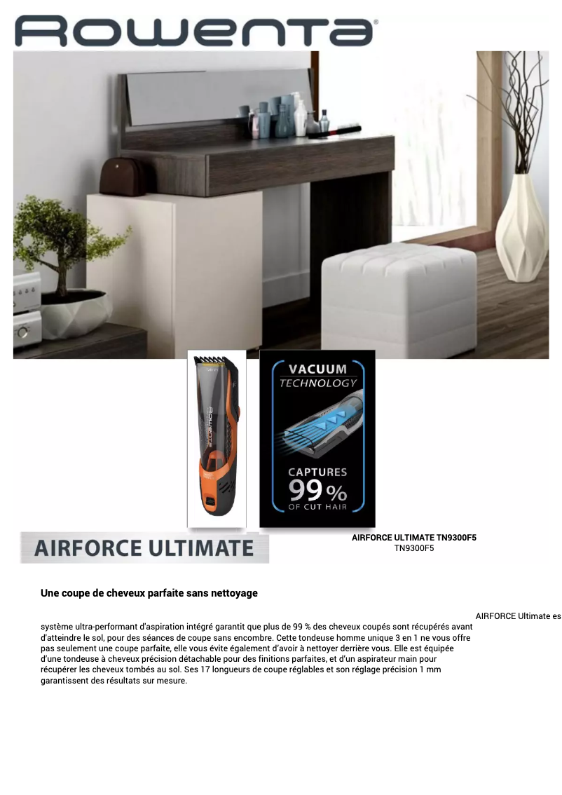 Image de la première page du manuel de l'appareil Airforce Ultimate TN9300